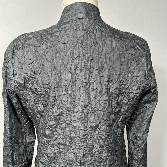 Eileen Fisher 100% Tussah Silk Gray Long Blazer size PS- gently used - Picture 11 of 16